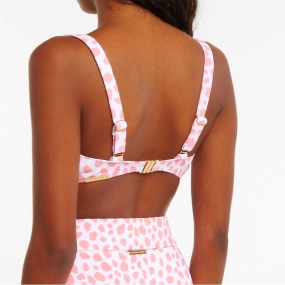 Alexandra Miro Clara Bikini Top Leo Print Pink - Picture 2 of 5